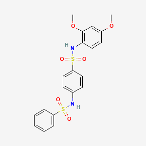 molecular formula C20H20N2O6S2 B3618988 N-(2,4-dimethoxyphenyl)-4-[(phenylsulfonyl)amino]benzenesulfonamide 