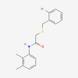 molecular formula C17H18BrNOS B3618990 2-[(2-bromobenzyl)thio]-N-(2,3-dimethylphenyl)acetamide 