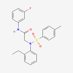 molecular formula C23H23FN2O3S B3618991 N~2~-(2-ethylphenyl)-N~1~-(3-fluorophenyl)-N~2~-[(4-methylphenyl)sulfonyl]glycinamide 