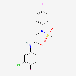 molecular formula C15H13ClFIN2O3S B3618997 N~1~-(3-chloro-4-fluorophenyl)-N~2~-(4-iodophenyl)-N~2~-(methylsulfonyl)glycinamide 