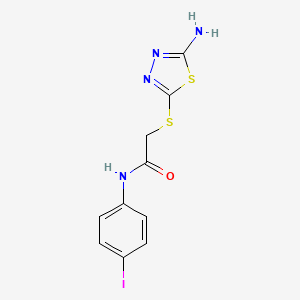 2-[(5-amino-1,3,4-thiadiazol-2-yl)thio]-N-(4-iodophenyl)acetamide