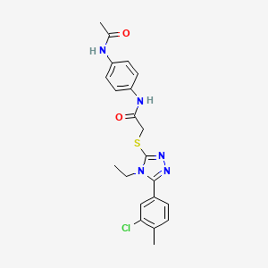 N-[4-(acetylamino)phenyl]-2-{[5-(3-chloro-4-methylphenyl)-4-ethyl-4H-1,2,4-triazol-3-yl]thio}acetamide