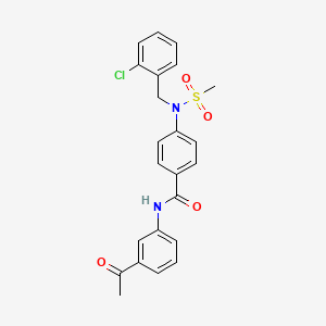 N-(3-acetylphenyl)-4-[(2-chlorobenzyl)(methylsulfonyl)amino]benzamide