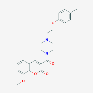 molecular formula C24H26N2O5 B361903 8-Methoxy-3-[4-[2-(4-methylphenoxy)ethyl]piperazine-1-carbonyl]chromen-2-one CAS No. 873577-86-7