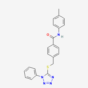 N-(4-methylphenyl)-4-{[(1-phenyl-1H-tetrazol-5-yl)thio]methyl}benzamide