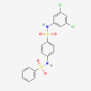 molecular formula C18H14Cl2N2O4S2 B3619080 N-(3,5-dichlorophenyl)-4-[(phenylsulfonyl)amino]benzenesulfonamide 