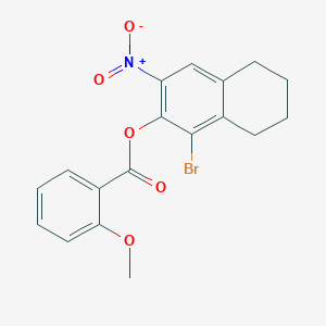 molecular formula C18H16BrNO5 B3619101 1-bromo-3-nitro-5,6,7,8-tetrahydro-2-naphthalenyl 2-methoxybenzoate 