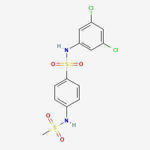 molecular formula C13H12Cl2N2O4S2 B3619108 N-(3,5-dichlorophenyl)-4-[(methylsulfonyl)amino]benzenesulfonamide 