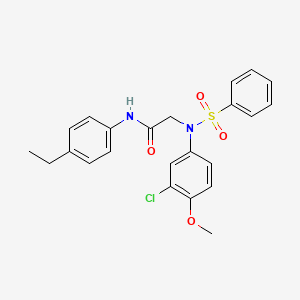 molecular formula C23H23ClN2O4S B3619123 N~2~-(3-chloro-4-methoxyphenyl)-N~1~-(4-ethylphenyl)-N~2~-(phenylsulfonyl)glycinamide 