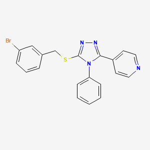 4-{5-[(3-bromobenzyl)thio]-4-phenyl-4H-1,2,4-triazol-3-yl}pyridine