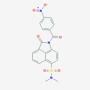molecular formula C20H15N3O6S B361917 N,N-dimethyl-1-(4-nitrobenzoyl)-2-oxo-1,2-dihydrobenzo[cd]indole-6-sulfonamide CAS No. 881476-75-1