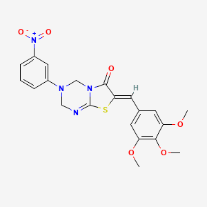 molecular formula C21H20N4O6S B3619170 3-(3-nitrophenyl)-7-(3,4,5-trimethoxybenzylidene)-3,4-dihydro-2H-[1,3]thiazolo[3,2-a][1,3,5]triazin-6(7H)-one 