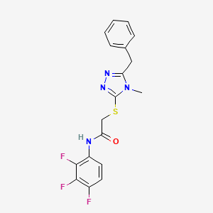 molecular formula C18H15F3N4OS B3619203 2-[(5-benzyl-4-methyl-4H-1,2,4-triazol-3-yl)thio]-N-(2,3,4-trifluorophenyl)acetamide 