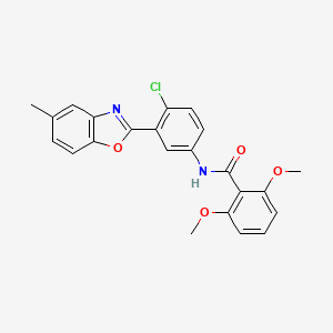 molecular formula C23H19ClN2O4 B3619217 N-[4-chloro-3-(5-methyl-1,3-benzoxazol-2-yl)phenyl]-2,6-dimethoxybenzamide 