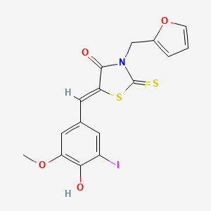 3-(2-furylmethyl)-5-(4-hydroxy-3-iodo-5-methoxybenzylidene)-2-thioxo-1,3-thiazolidin-4-one