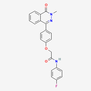 molecular formula C23H18FN3O3 B3619239 N-(4-fluorophenyl)-2-[4-(3-methyl-4-oxo-3,4-dihydro-1-phthalazinyl)phenoxy]acetamide 