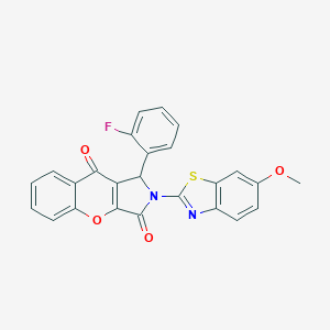 1-(2-Fluorophenyl)-2-(6-methoxy-1,3-benzothiazol-2-yl)-1,2-dihydrochromeno[2,3-c]pyrrole-3,9-dione
