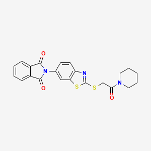 2-(2-{[2-oxo-2-(1-piperidinyl)ethyl]thio}-1,3-benzothiazol-6-yl)-1H-isoindole-1,3(2H)-dione