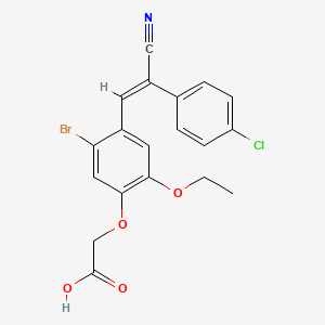 molecular formula C19H15BrClNO4 B3619253 {5-bromo-4-[2-(4-chlorophenyl)-2-cyanovinyl]-2-ethoxyphenoxy}acetic acid 