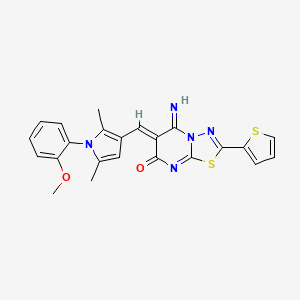 5-imino-6-{[1-(2-methoxyphenyl)-2,5-dimethyl-1H-pyrrol-3-yl]methylene}-2-(2-thienyl)-5,6-dihydro-7H-[1,3,4]thiadiazolo[3,2-a]pyrimidin-7-one