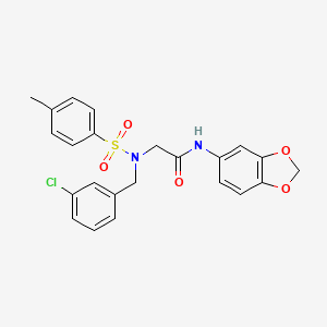 N~1~-1,3-benzodioxol-5-yl-N~2~-(3-chlorobenzyl)-N~2~-[(4-methylphenyl)sulfonyl]glycinamide