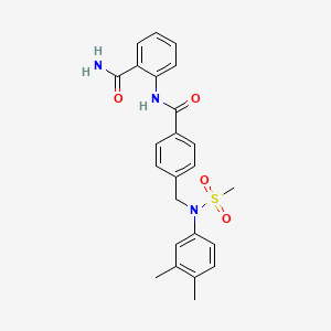 molecular formula C24H25N3O4S B3619283 2-[(4-{[(3,4-dimethylphenyl)(methylsulfonyl)amino]methyl}benzoyl)amino]benzamide 