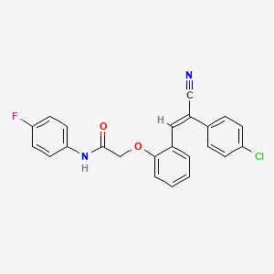 2-[2-[(E)-2-(4-chlorophenyl)-2-cyanoethenyl]phenoxy]-N-(4-fluorophenyl)acetamide