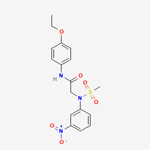 molecular formula C17H19N3O6S B3619292 N~1~-(4-ethoxyphenyl)-N~2~-(methylsulfonyl)-N~2~-(3-nitrophenyl)glycinamide 