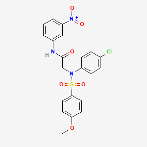 molecular formula C21H18ClN3O6S B3619293 N~2~-(4-chlorophenyl)-N~2~-[(4-methoxyphenyl)sulfonyl]-N~1~-(3-nitrophenyl)glycinamide 