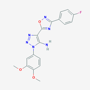 molecular formula C18H15FN6O3 B361930 1-(3,4-dimethoxyphenyl)-4-(3-(4-fluorophenyl)-1,2,4-oxadiazol-5-yl)-1H-1,2,3-triazol-5-amine CAS No. 899999-18-9