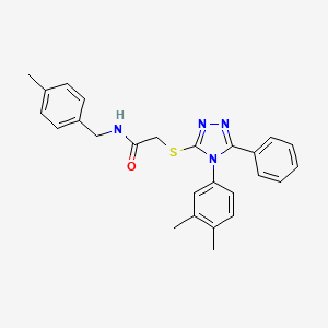 molecular formula C26H26N4OS B3619325 2-{[4-(3,4-dimethylphenyl)-5-phenyl-4H-1,2,4-triazol-3-yl]thio}-N-(4-methylbenzyl)acetamide 