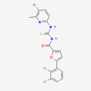 molecular formula C18H12BrCl2N3O2S B3619330 N-{[(5-bromo-6-methyl-2-pyridinyl)amino]carbonothioyl}-5-(2,3-dichlorophenyl)-2-furamide 