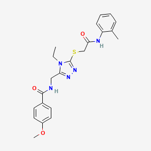 N-{[4-ethyl-5-({2-[(2-methylphenyl)amino]-2-oxoethyl}sulfanyl)-4H-1,2,4-triazol-3-yl]methyl}-4-methoxybenzamide