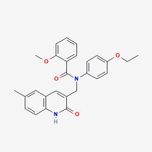 N-(4-ethoxyphenyl)-N-[(2-hydroxy-6-methyl-3-quinolinyl)methyl]-2-methoxybenzamide