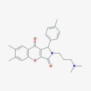 molecular formula C25H28N2O3 B361939 2-(3-(Dimethylamino)propyl)-6,7-dimethyl-1-(p-tolyl)-1,2-dihydrochromeno[2,3-c]pyrrole-3,9-dione CAS No. 886163-50-4