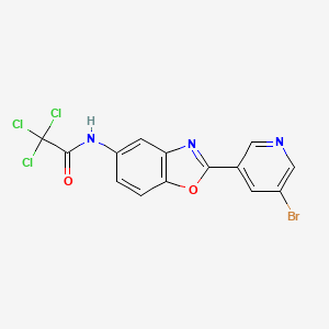 N-[2-(5-bromo-3-pyridinyl)-1,3-benzoxazol-5-yl]-2,2,2-trichloroacetamide