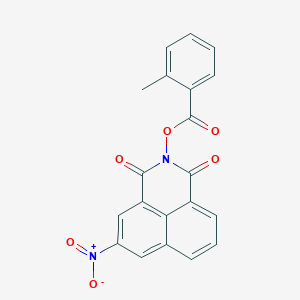 molecular formula C20H12N2O6 B3619440 (5-Nitro-1,3-dioxobenzo[de]isoquinolin-2-yl) 2-methylbenzoate 