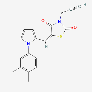 (5E)-5-{[1-(3,4-dimethylphenyl)-1H-pyrrol-2-yl]methylidene}-3-(prop-2-yn-1-yl)-1,3-thiazolidine-2,4-dione