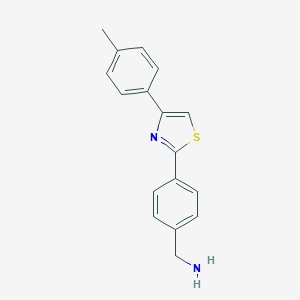 molecular formula C17H16N2S B361945 {4-[4-(4-Methylphenyl)-1,3-thiazol-2-yl]phenyl}methanamine CAS No. 951912-74-6