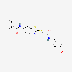 N-[2-({2-[(4-methoxybenzyl)amino]-2-oxoethyl}thio)-1,3-benzothiazol-6-yl]benzamide