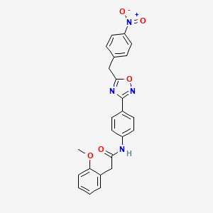 2-(2-methoxyphenyl)-N-[4-[5-[(4-nitrophenyl)methyl]-1,2,4-oxadiazol-3-yl]phenyl]acetamide