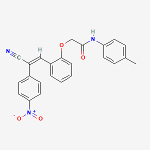 2-[2-[(E)-2-cyano-2-(4-nitrophenyl)ethenyl]phenoxy]-N-(4-methylphenyl)acetamide