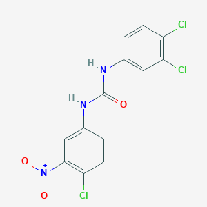 molecular formula C13H8Cl3N3O3 B3619491 N-(4-chloro-3-nitrophenyl)-N'-(3,4-dichlorophenyl)urea 