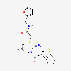 N-(2-furylmethyl)-2-{[3-(2-methyl-2-propen-1-yl)-4-oxo-3,5,6,7-tetrahydro-4H-cyclopenta[4,5]thieno[2,3-d]pyrimidin-2-yl]thio}acetamide