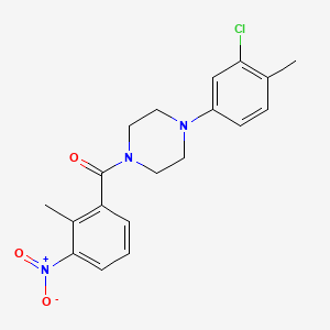 molecular formula C19H20ClN3O3 B3619530 [4-(3-chloro-4-methylphenyl)piperazin-1-yl]-(2-methyl-3-nitrophenyl)methanone 