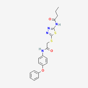 molecular formula C20H20N4O3S2 B3619544 N-[5-({2-oxo-2-[(4-phenoxyphenyl)amino]ethyl}sulfanyl)-1,3,4-thiadiazol-2-yl]butanamide 