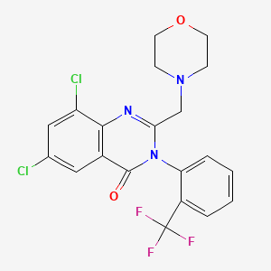 molecular formula C20H16Cl2F3N3O2 B3619569 6,8-dichloro-2-(4-morpholinylmethyl)-3-[2-(trifluoromethyl)phenyl]-4(3H)-quinazolinone 