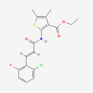 molecular formula C18H17ClFNO3S B3619602 ethyl 2-{[3-(2-chloro-6-fluorophenyl)acryloyl]amino}-4,5-dimethyl-3-thiophenecarboxylate 