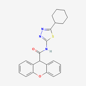 molecular formula C22H21N3O2S B3619616 N-(5-cyclohexyl-1,3,4-thiadiazol-2-yl)-9H-xanthene-9-carboxamide 