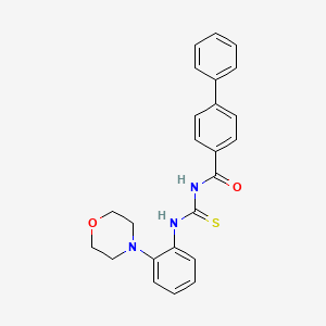 molecular formula C24H23N3O2S B3619624 N-({[2-(4-morpholinyl)phenyl]amino}carbonothioyl)-4-biphenylcarboxamide 